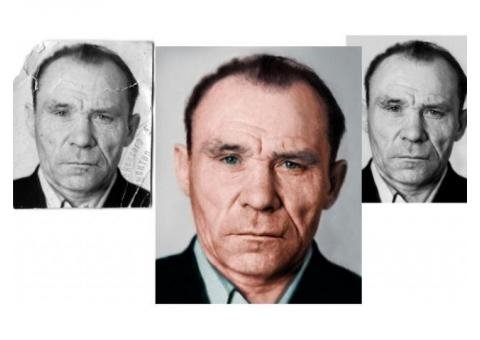 Реставрация старых фотографий, расцветка чёрно-белых снимков