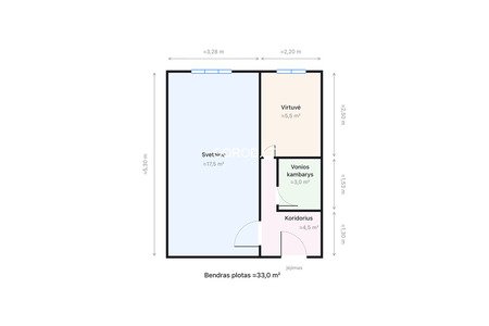 Продаётся 1-комнатная квартира в Висагинасе, ул. Космосо, 4 — 33 м² | 3 этаж | 31 000 €